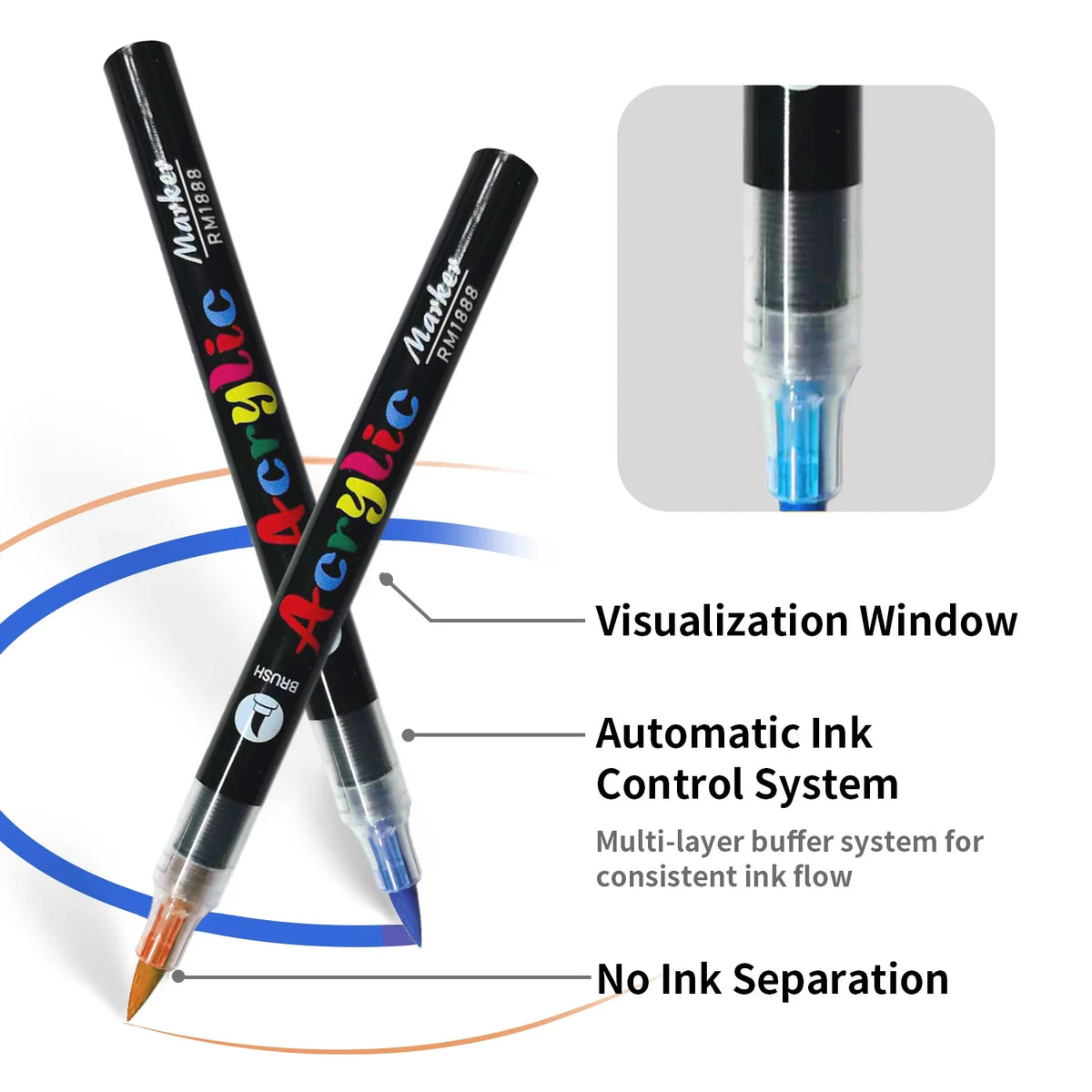 12/24/36/48/60 Colors Acrylic Paint Pens Markers Brush Tip Paint
