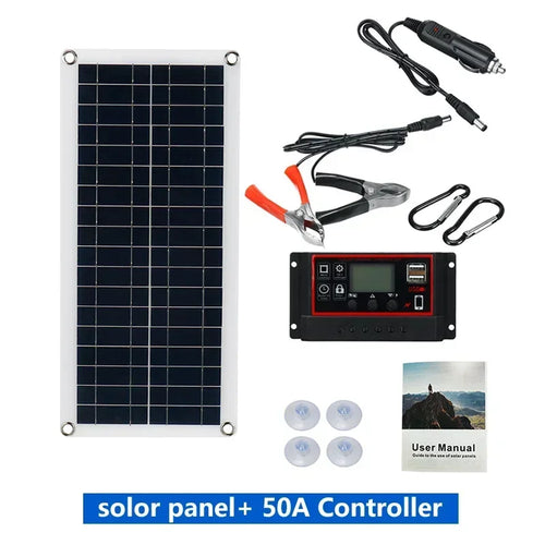 20W-1000W Solar Panel 12V Solar Cell 100A Controller Solar Panel for