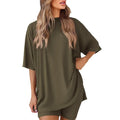2026 Women's Oversized Two Piece Outfit Summer Casual Loose T Shirt