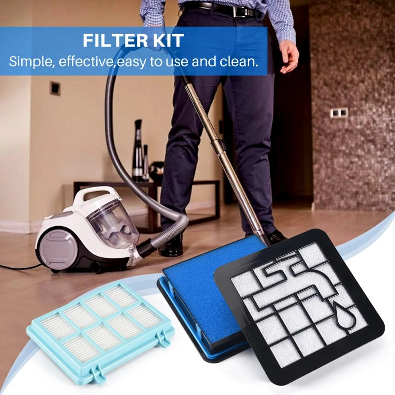 Pack of 2 Filter Set for Compact FC9331 FC9332 FC8010 Vacuum