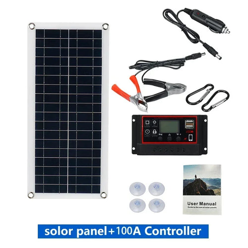 20W-1000W Solar Panel 12V Solar Cell 100A Controller Solar Panel for