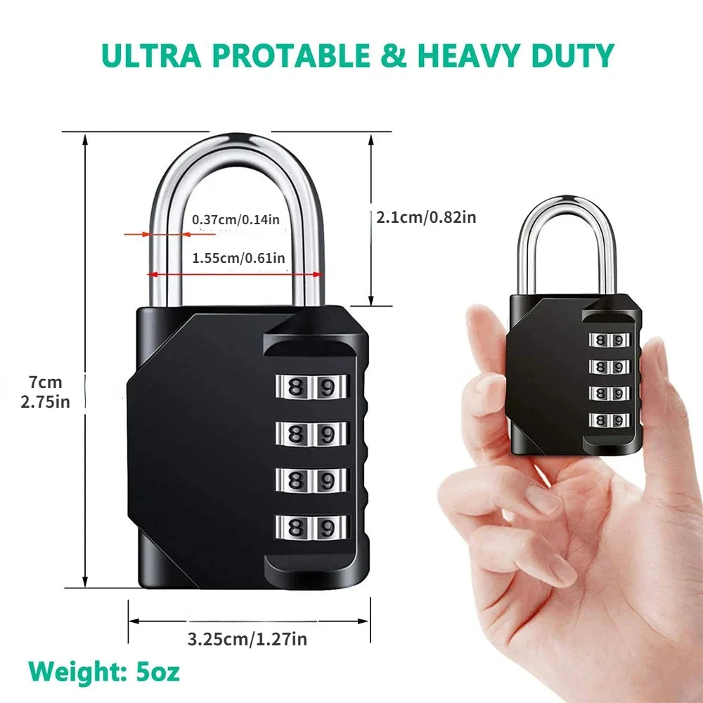 1pc Combination Lock Resettable 4 Digit Padlock with Combination