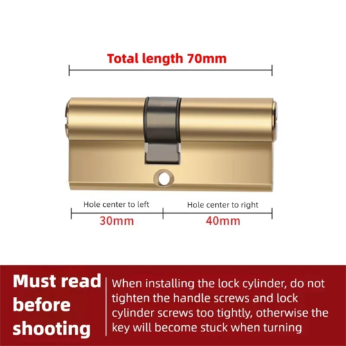 Door Cylinder Biased Lock 65 70 80 90 100mm Cylinder AB Key Anti-Theft