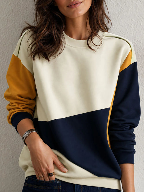 Autumn and Winter Women's Fashionable Color-Blocking Artistic