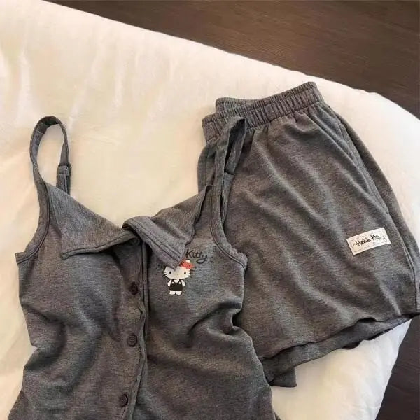 Hello Kitty One-Piece Sleepwear with Chest Cushion, Wearable Vest,