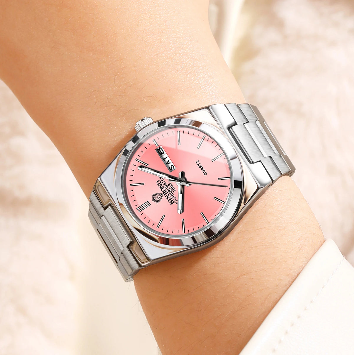 BINBOND Quartz Watches For Women Luxury Luminous Waterproof Auto Date