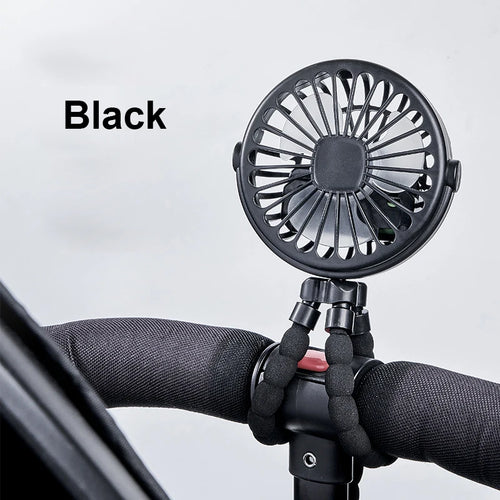 Portable Clip Fan Mini Stroller Fan USB Rechargeable Baby Stroller