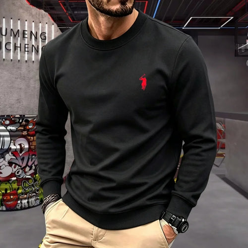 100% pure cotton high-end brand men's long sleeve polo shirt autumn