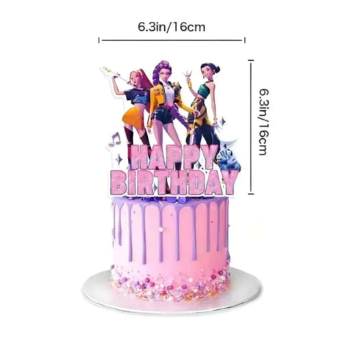 Anime Grils Lumi Mila Zoi Witch Hunter Cake Toppers Happy Birthday