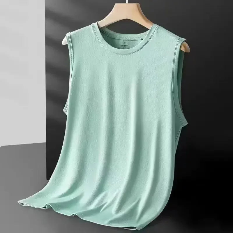 Men's Ice Silk Mesh Vest Lightweight Sports Summer Wear Sleeveless