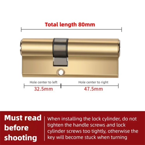 Door Cylinder Biased Lock 65 70 80 90 100mm Cylinder AB Key Anti-Theft