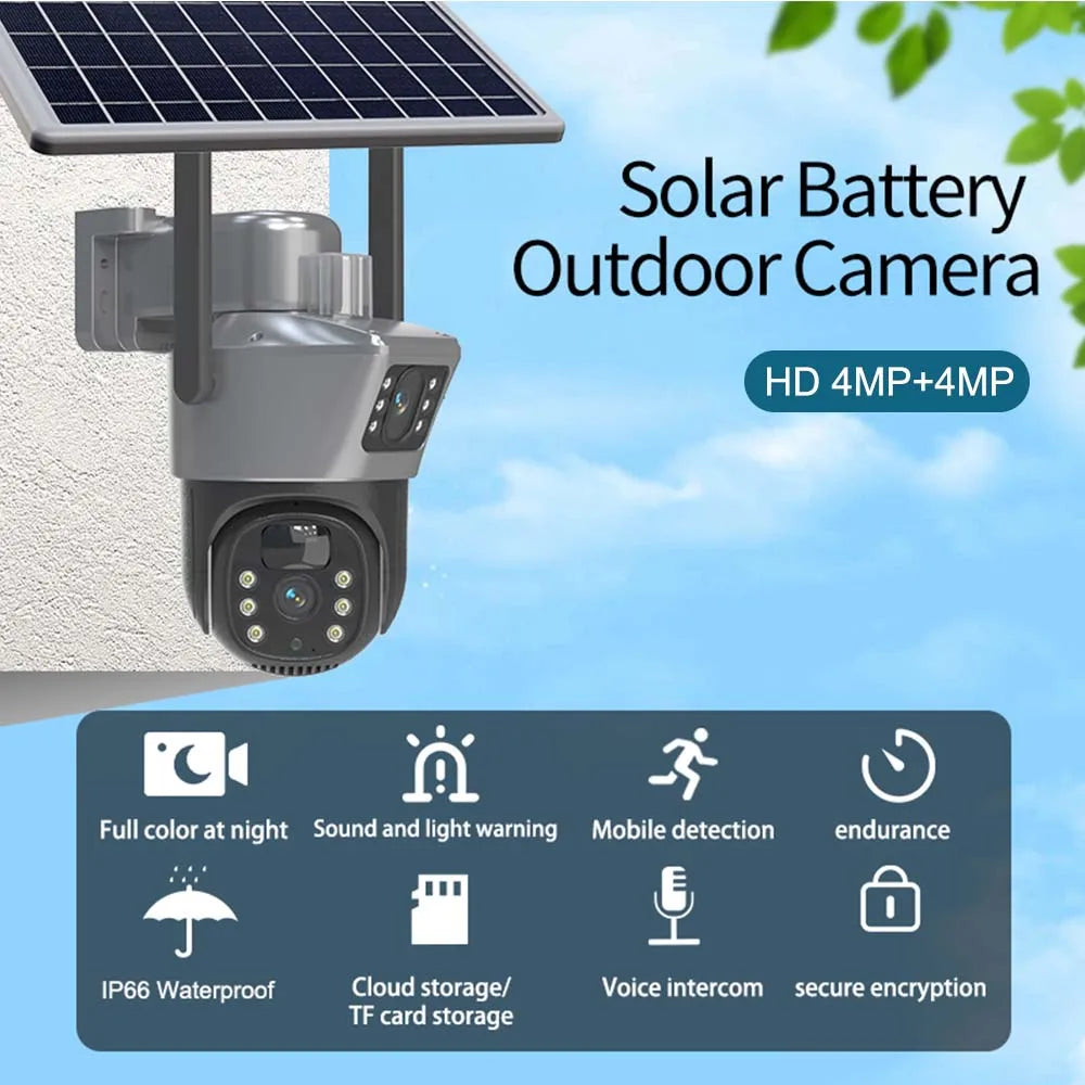 8MP 4K WiFi Solar Camera Outdoor Wireless CCTV Surveillance Camera