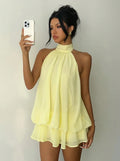 Women's Vacation Slim Fit Fashion Sexy Backless Halter Tie Waist