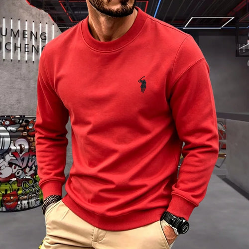 100% pure cotton high-end brand men's long sleeve polo shirt autumn