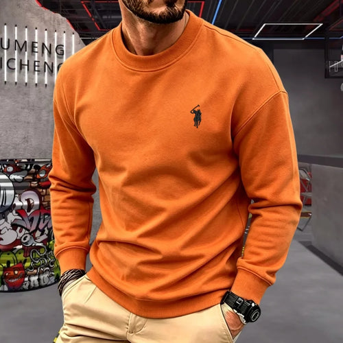 100% pure cotton high-end brand men's long sleeve polo shirt autumn