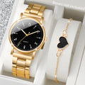 2/4PCS Fashion Arabic Dial Women Watches Simple Quaretz Wristwatch