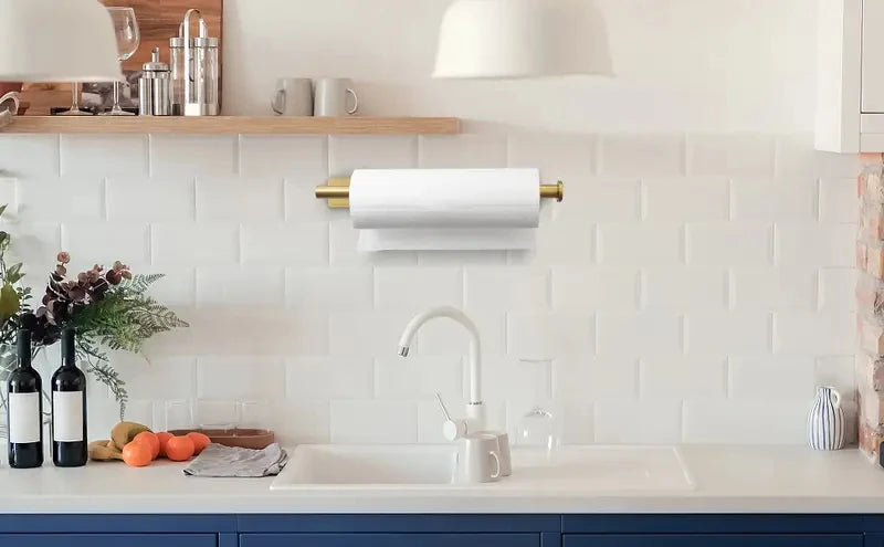1PC Paper Towel Holder Under Cabinet Wall Mount Stainless Steel