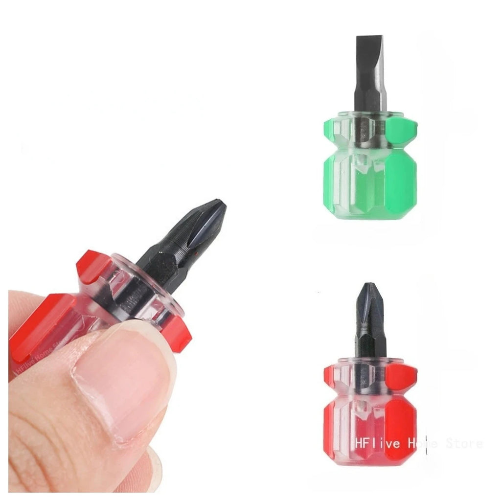 2PCS Mini Short Screwdriver Set – Portable Pocket Size Screwdrivers,