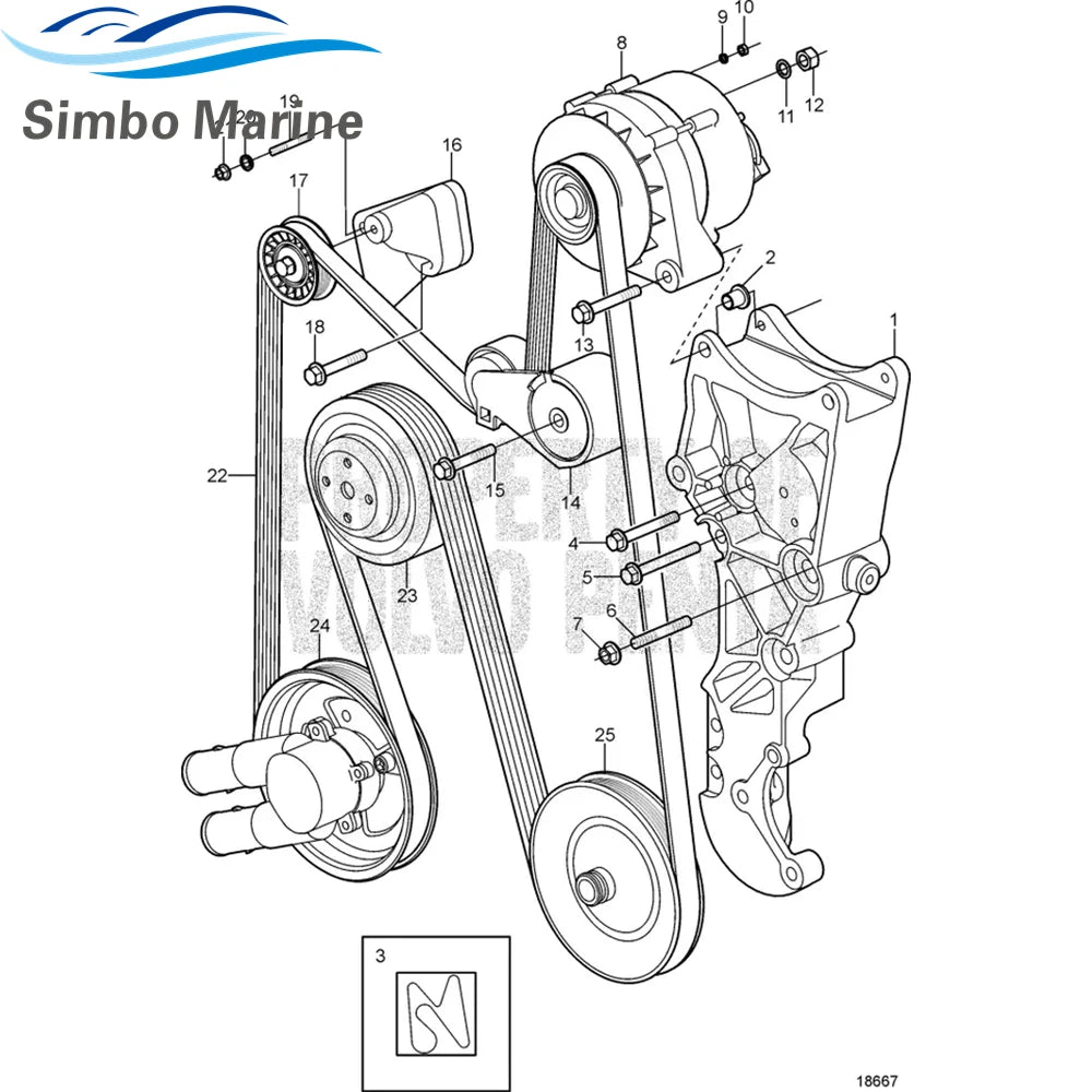 Fits for Volvo Penta 3860086 Serpentine Drive Belt OEM 4.3 5.0 5.7 Gi