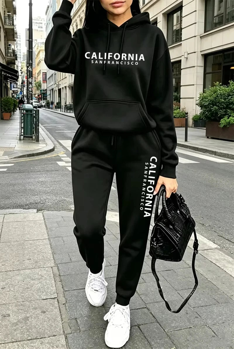 Fall Winter Womens Outfits Street Casual Hooded Sweatshirts Outdoors