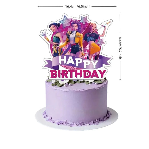 Anime Grils Lumi Mila Zoi Witch Hunter Cake Toppers Happy Birthday