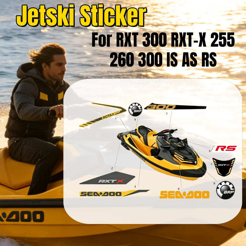 Jet Boat Decal SEADOO RXT300 Vinyl Stickers RXT300 Boat Watercraft