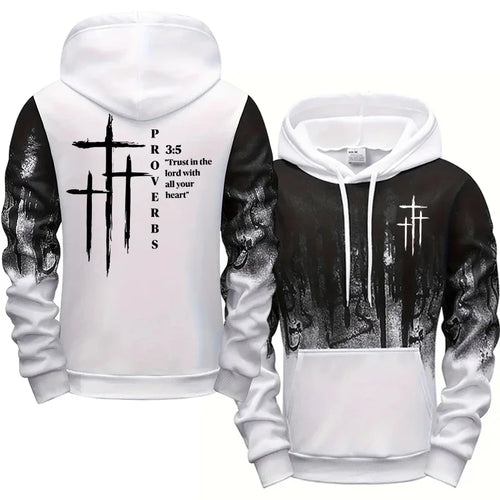 Jesus Christ Fashion Men's Set Hooded Sweatshirt and Sweatpants Autumn