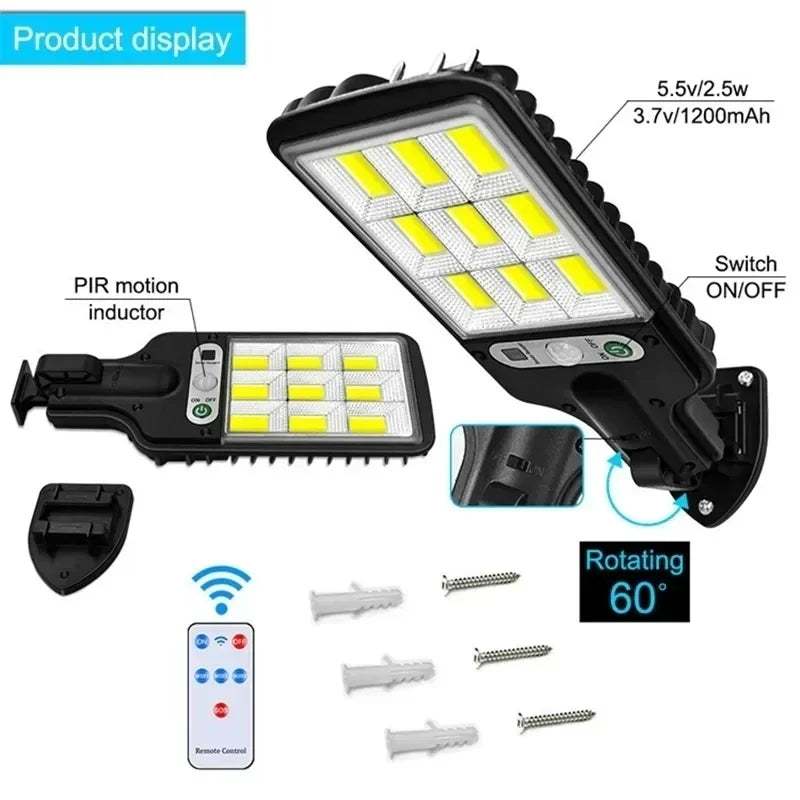 Outdoor Solar Garden Lights with Human Body Motion Sensor 3 Modes