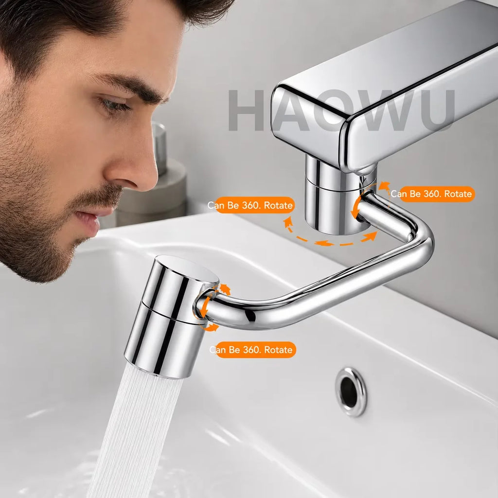 2/1Pcs 1080 Degree Swivel Stainless Steel Kitchen Faucet Extender