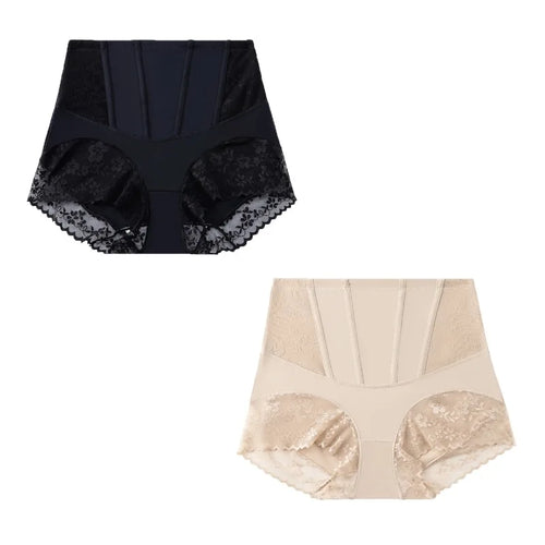 WarmSteps 2PCS Women's Shaper Panties High-Waist Lace Sexy Lingerie