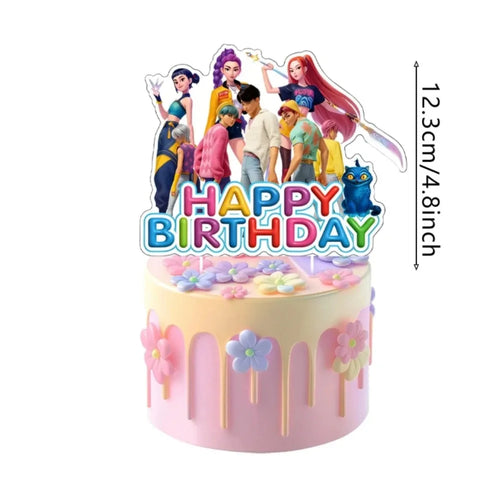 Anime Grils Lumi Mila Zoi Witch Hunter Cake Toppers Happy Birthday