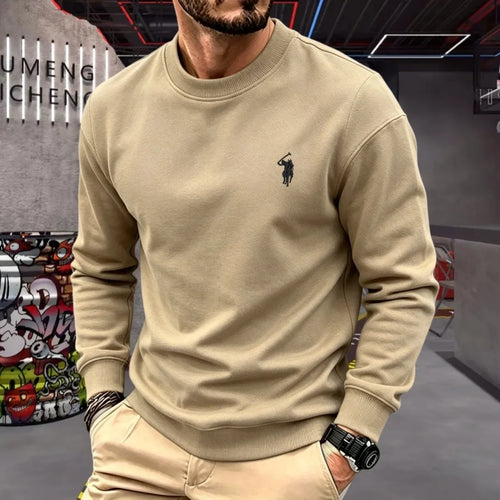 100% pure cotton high-end brand men's long sleeve polo shirt autumn