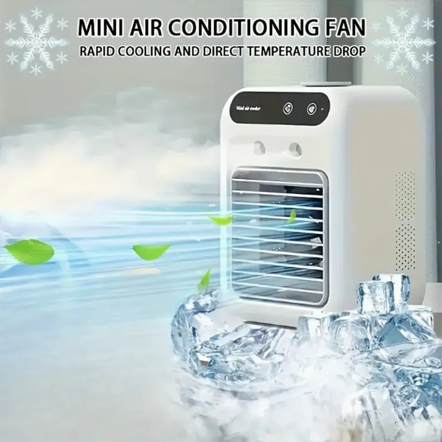 Portable mini desktop Air Conditioner Fan, Low Noise, Powerful