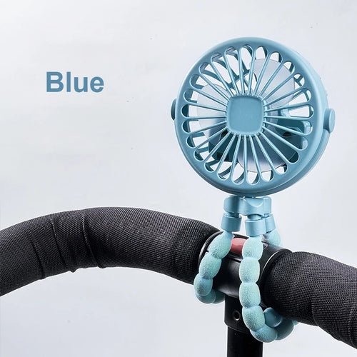 Portable Clip Fan Mini Stroller Fan USB Rechargeable Baby Stroller