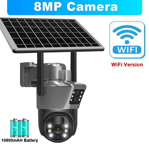 8MP 4K WiFi Solar Camera Outdoor Wireless CCTV Surveillance Camera