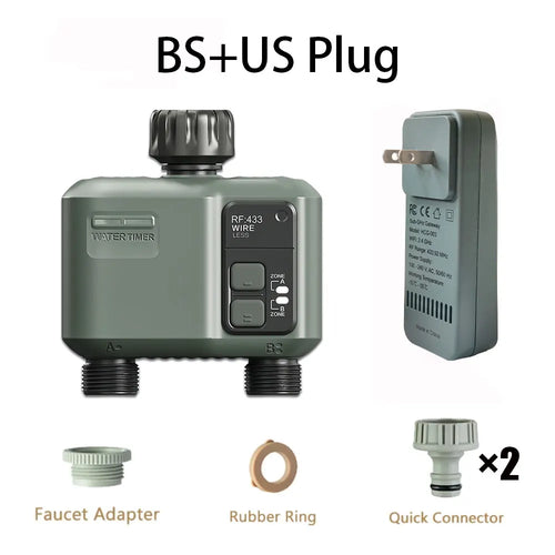 Tuya Wifi+RF433  2 Outlet Smart Garden Watering Timer Drip Irrigation