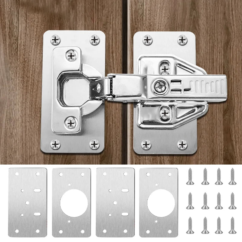 Cabinet Hinge Repair Plate Kit Kitchen Cupboard Door Hinge Mounting