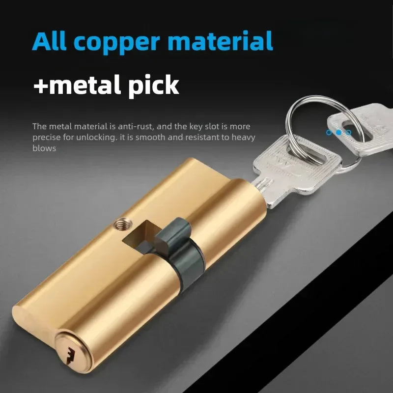 Door Cylinder Biased Lock 65 70 80 90 100mm Cylinder AB Key Anti-Theft