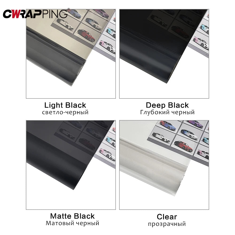 Gloss Transparent Light Black Smoke PVC Film Tint Headlight Taillight