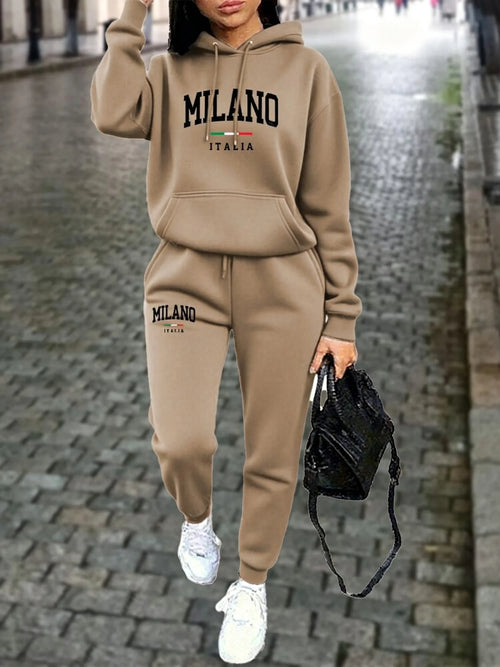 MILANO Pants Sets for Women Clothing High quality Sweatshirt Sweatpant