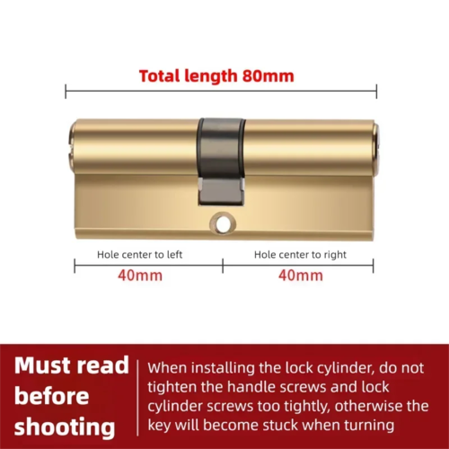 Door Cylinder Biased Lock 65 70 80 90 100mm Cylinder AB Key Anti-Theft