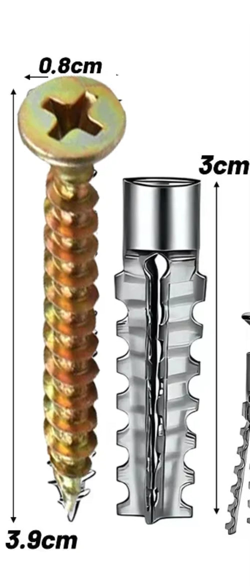 6/8mm Expansion Pipe for Hollow Walls Metal Expansion Screws Kit Self
