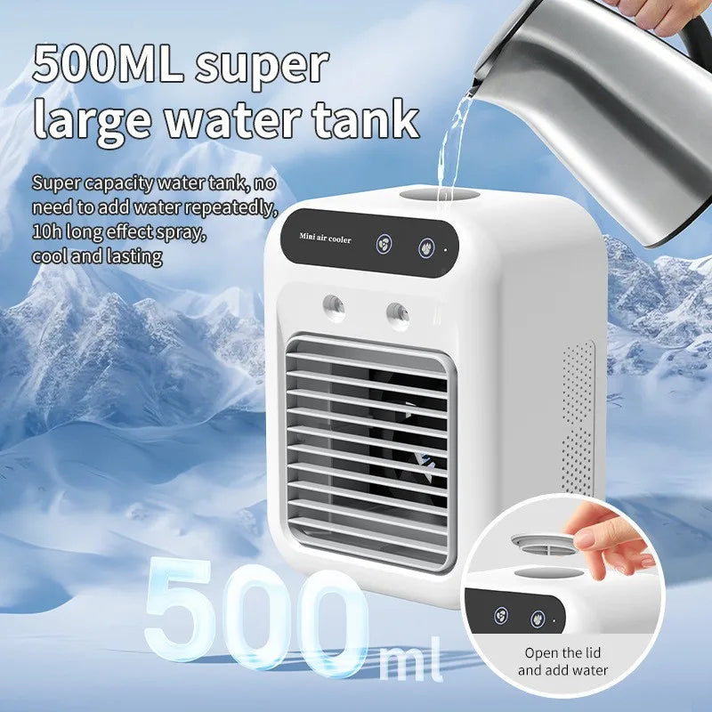 Portable mini desktop Air Conditioner Fan, Low Noise, Powerful