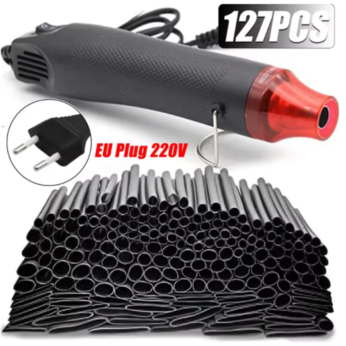 Black Heat Shrink Tube Kit Thermoresistant Tubing Shrink Wire Wrapping