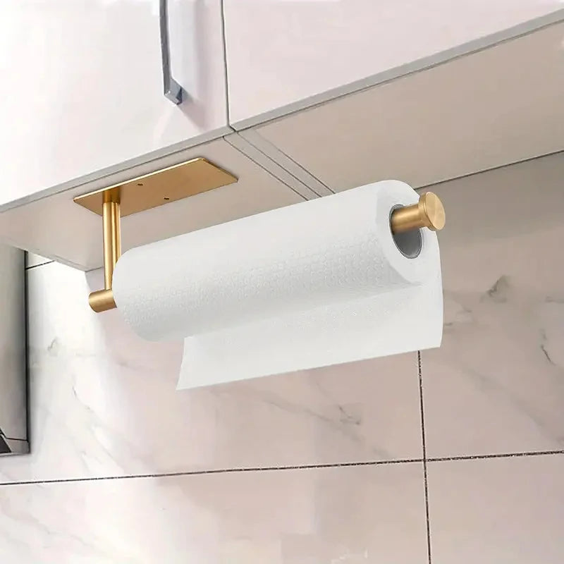 1PC Paper Towel Holder Under Cabinet Wall Mount Stainless Steel