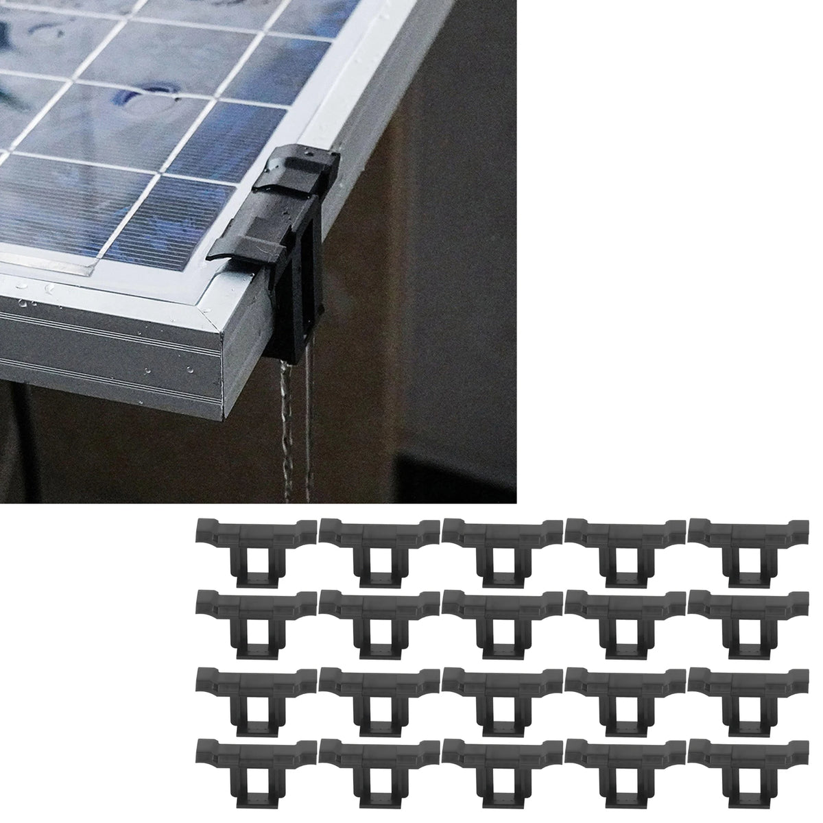20PCS Solar Panel Water Drain Clip PV Modules Cleaning Clip 30mm