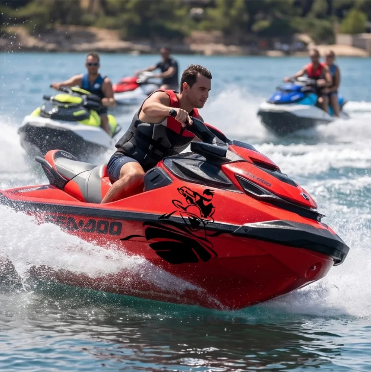 JetSki Stickers Water Super Boat Sticker Riding Vinyl Decal Waverunner
