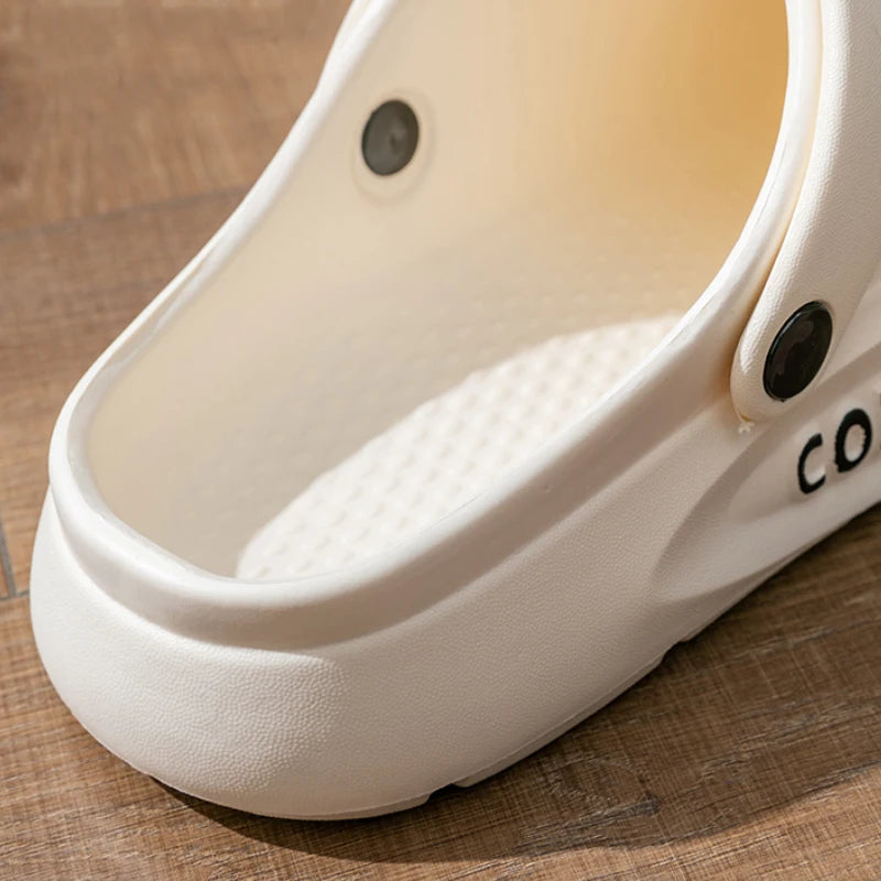 Women's Men's Slippers Summer Anti-Slip Couple Hollow Covered Toe