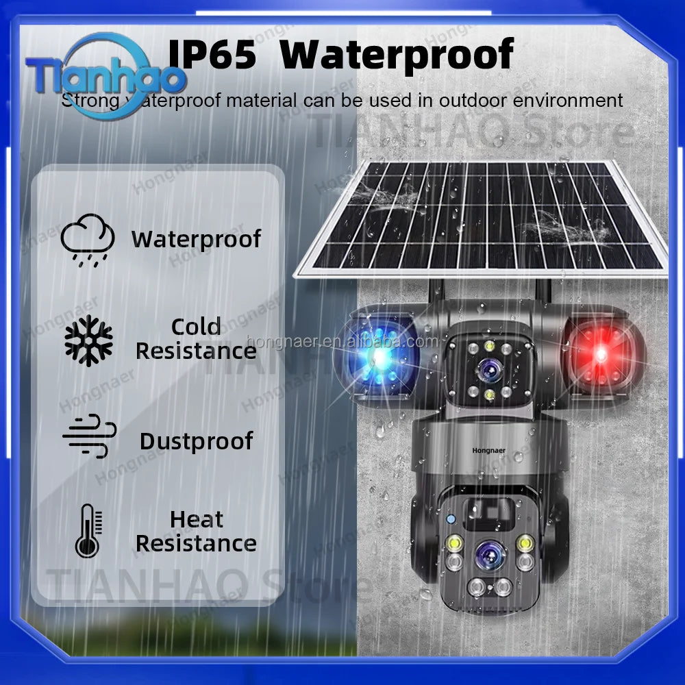 for Hongnaer 8MP 3 Video Wireless Solar PTZ Surveillance Camera V380