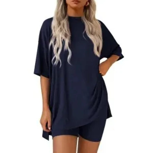 2026 Women's Oversized Two Piece Outfit Summer Casual Loose T Shirt